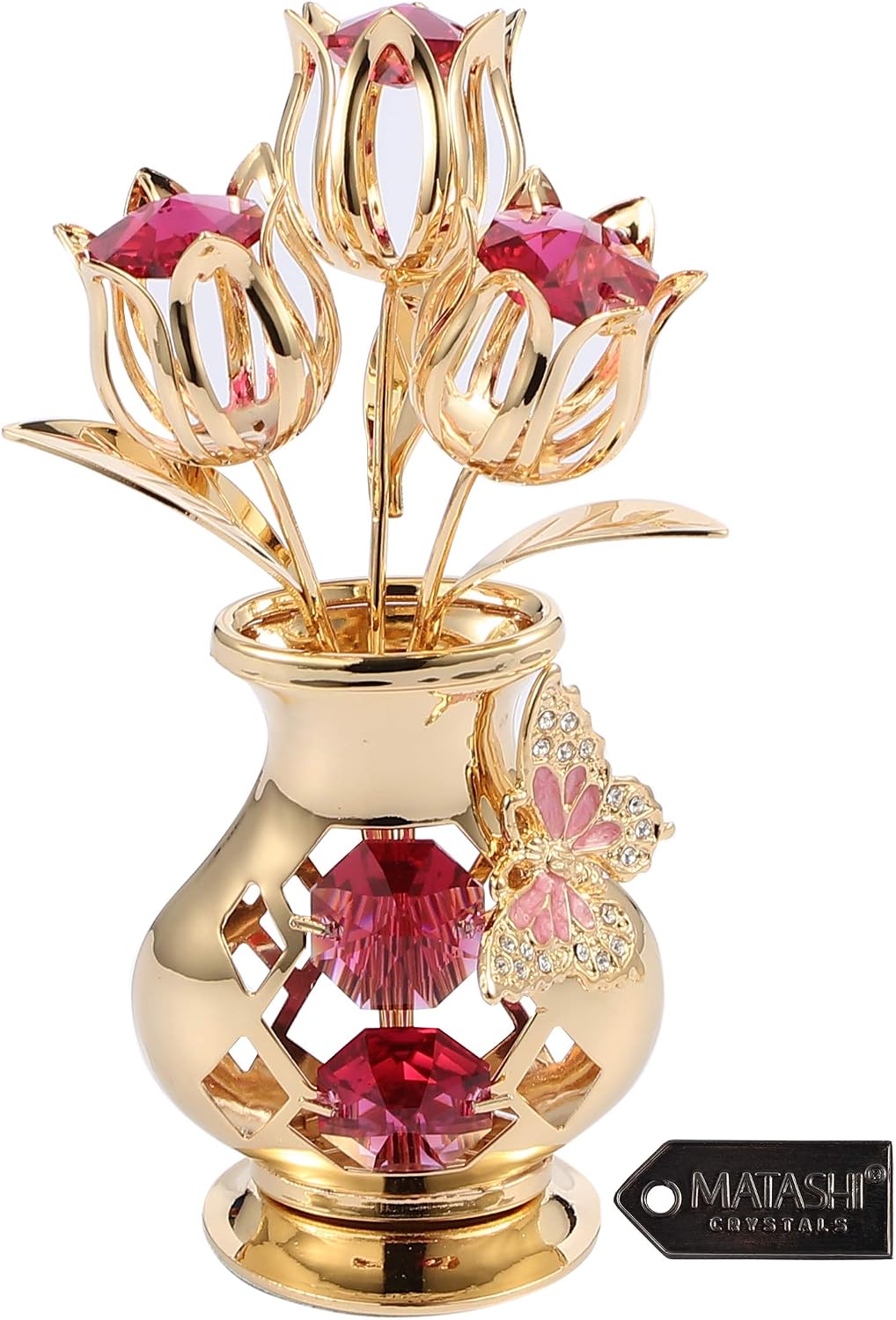 Gold Plated Crystal Tulip