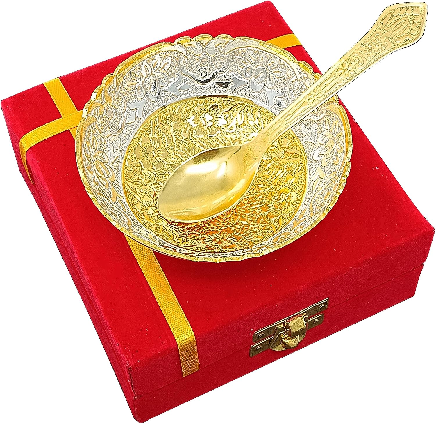 Dual-Tone Embossed Bowl Spoon Set - Hình 5