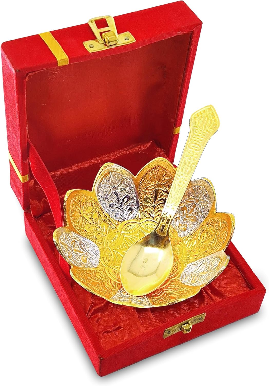 Golden Silver Lotus Bowl Set - Hình 4