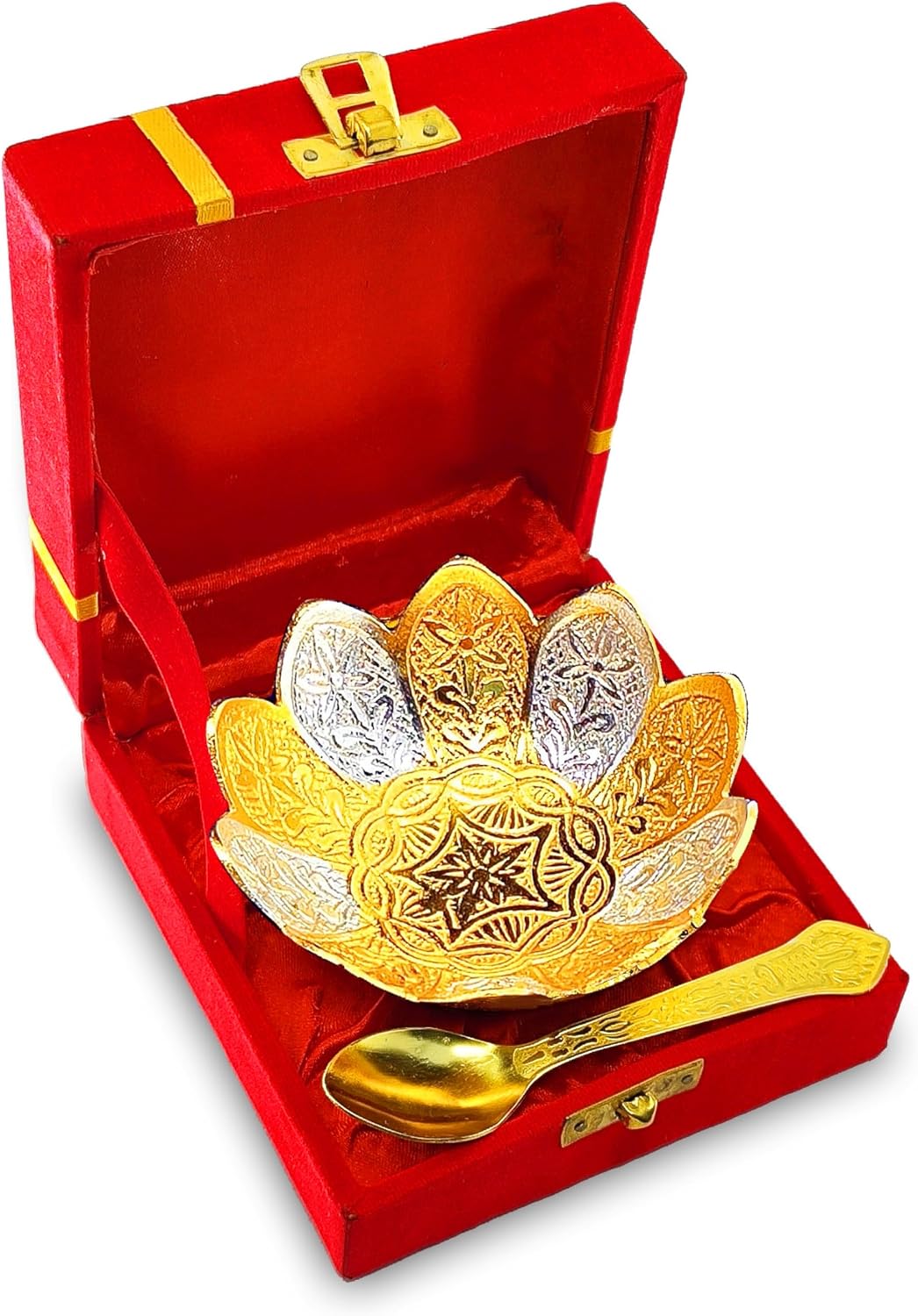 Golden Silver Lotus Bowl Set