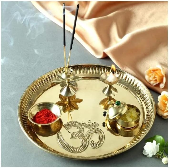 Divine Brass Om Puja Thali