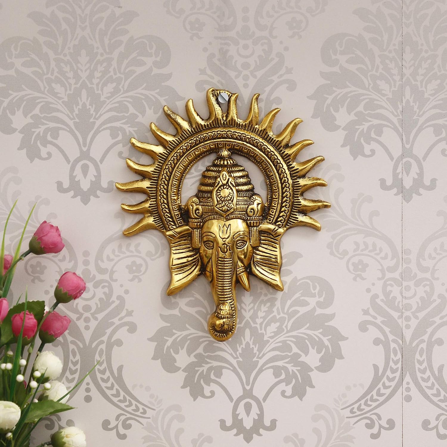 Radiant Brass Ganesha Wall Art