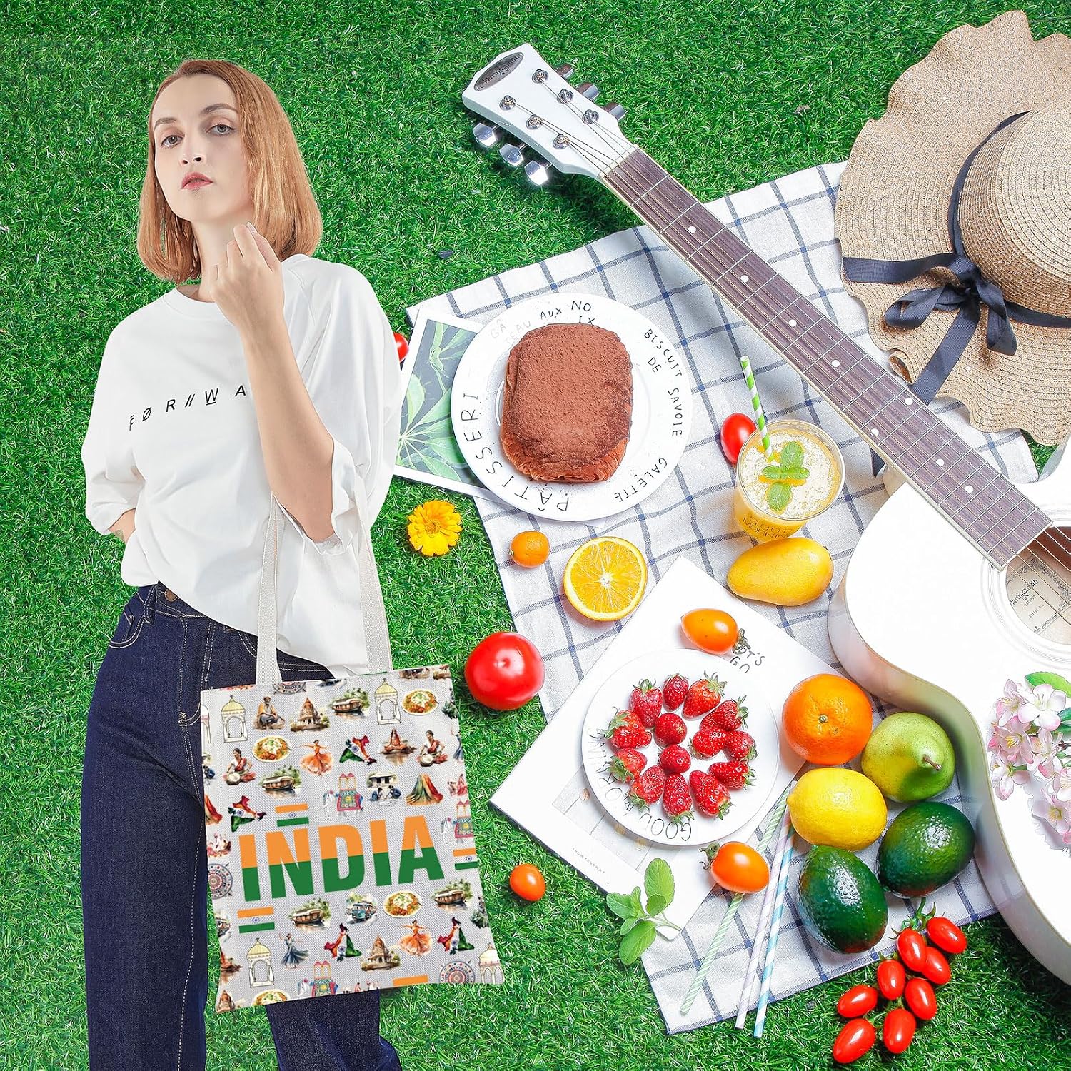 India Heritage Canvas Tote Bag - Hình 2