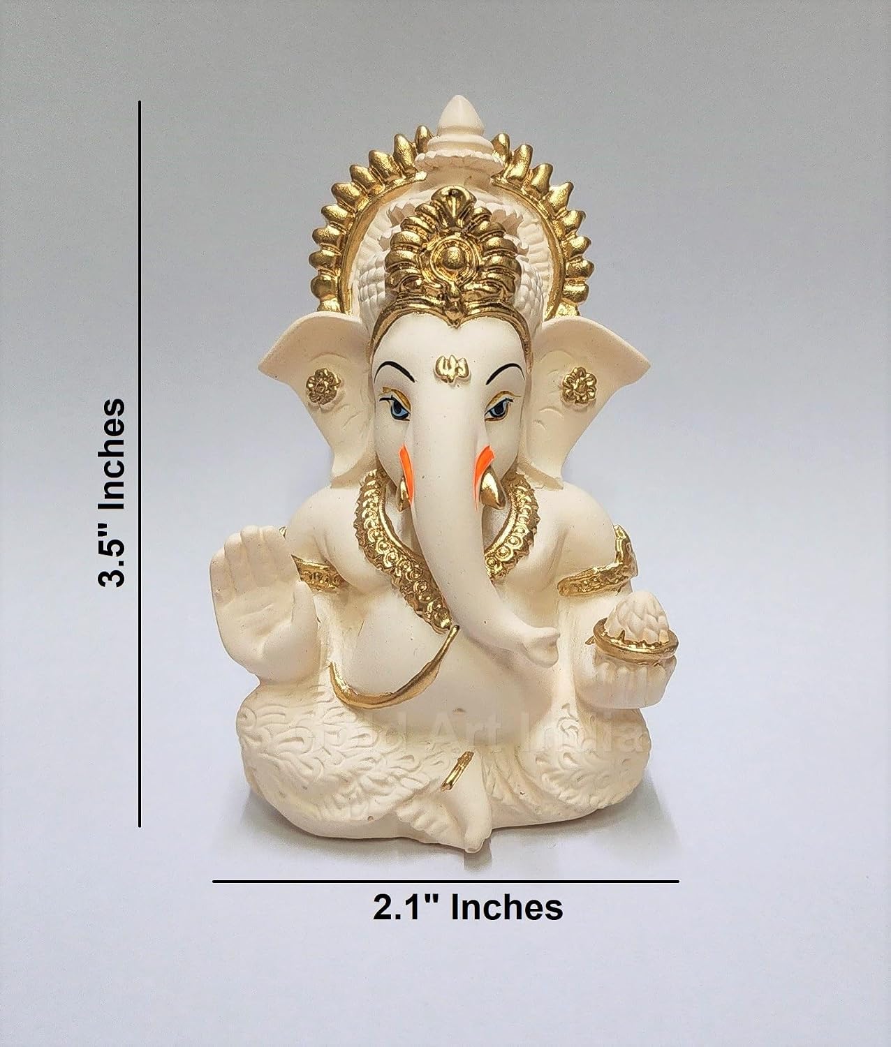 White Gold Ganesha Idol - Hình 2