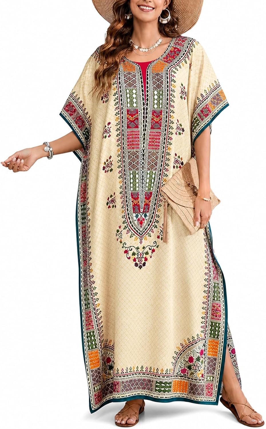Bohemian Poly Micro Kaftan Dress
