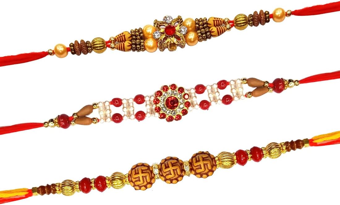 Traditional Gemstone Rakhi Set